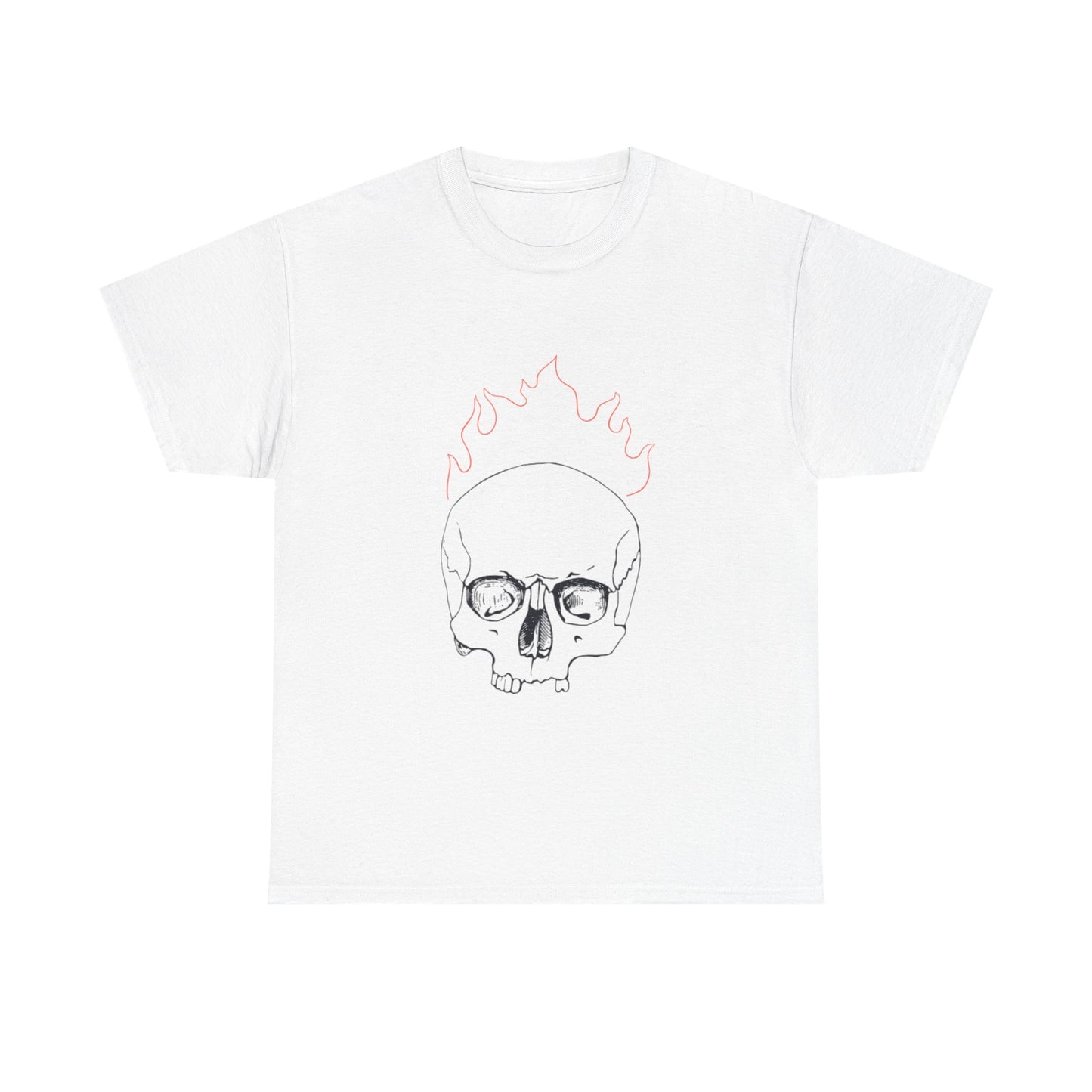 Skull on Fire Cotton Tee