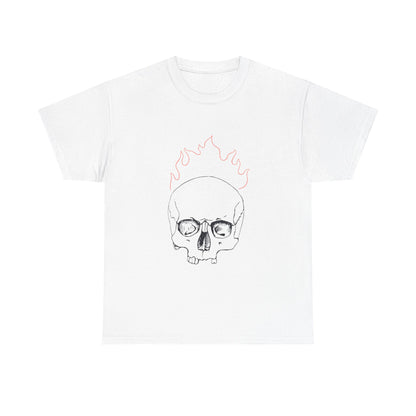 Skull on Fire Cotton Tee
