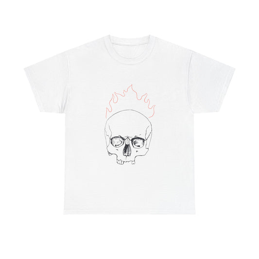 Skull on Fire Cotton Tee