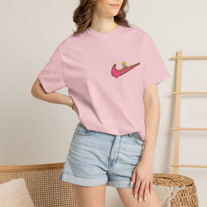 Vintage Skate Swoosh Tee — Cartoon Skateboard Logo T-Shirt