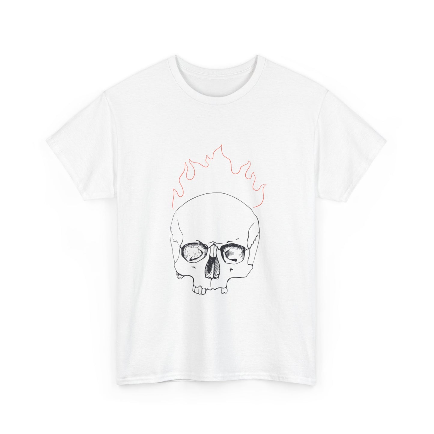 Skull on Fire Cotton Tee