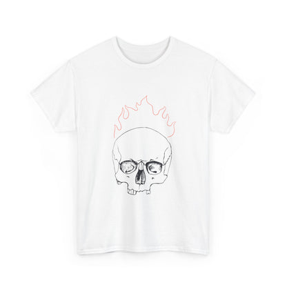 Skull on Fire Cotton Tee