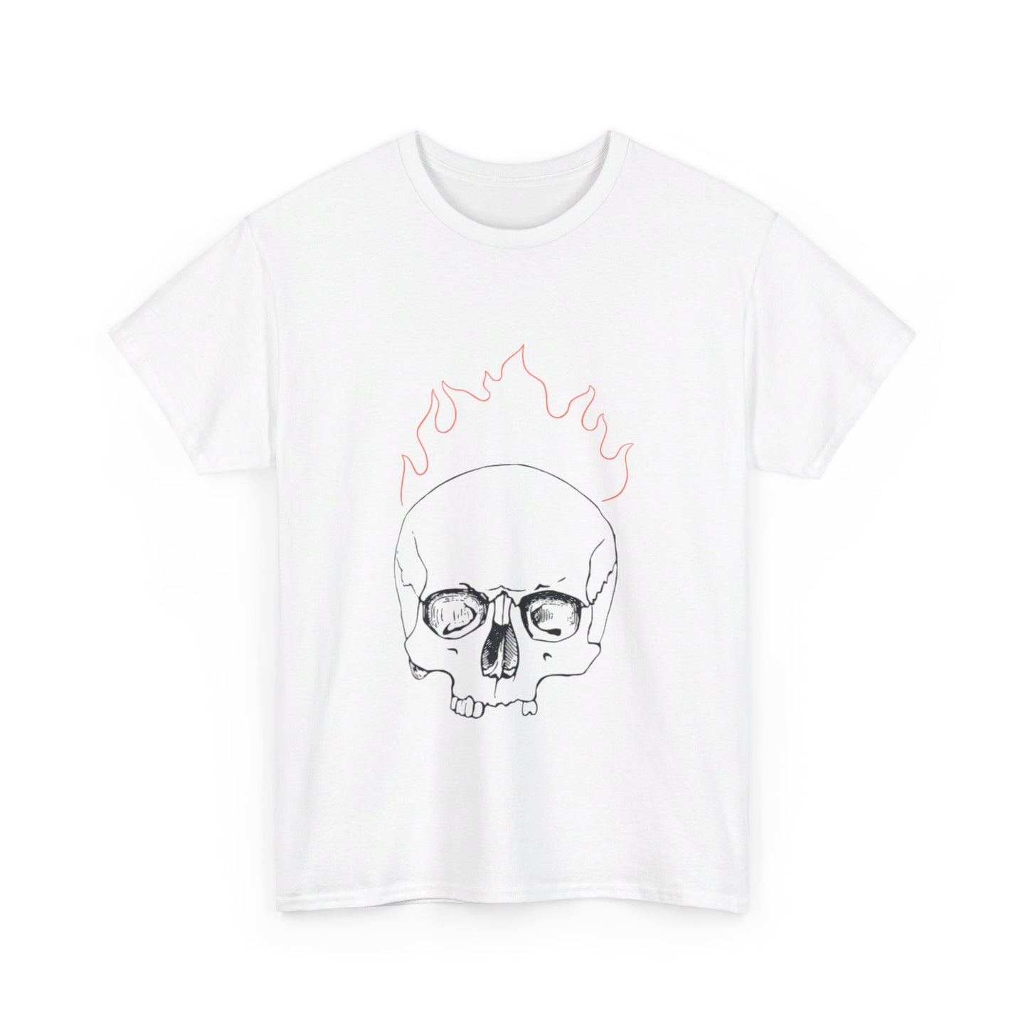 Skull on Fire Cotton Tee