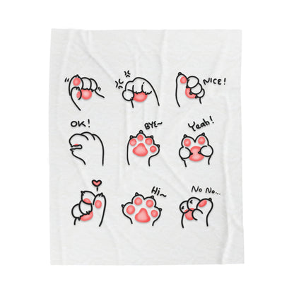 Kitty paws Velveteen Plush Blanket