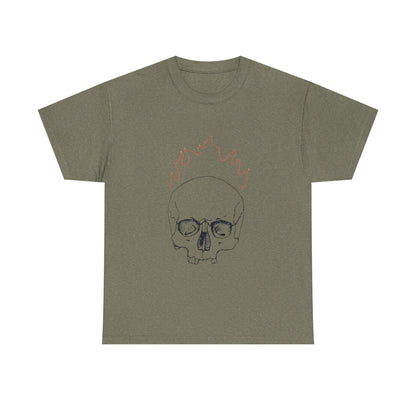 Skull on Fire Cotton Tee