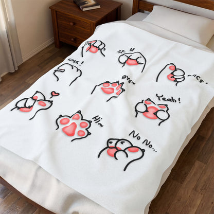 Kitty paws Velveteen Plush Blanket