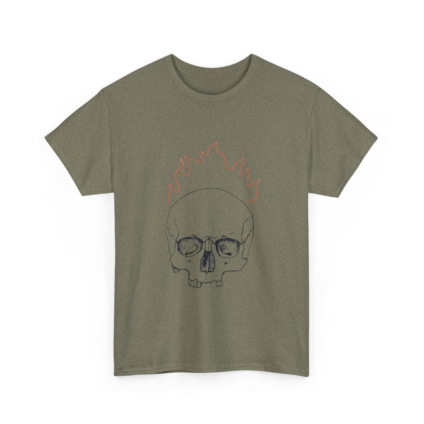 Skull on Fire Cotton Tee