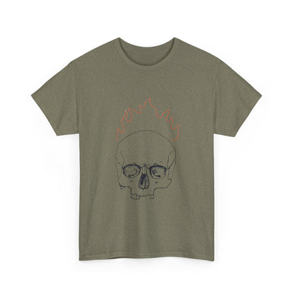 Skull on Fire Cotton Tee