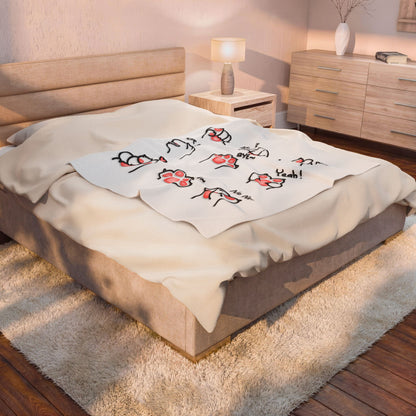 Kitty paws Velveteen Plush Blanket