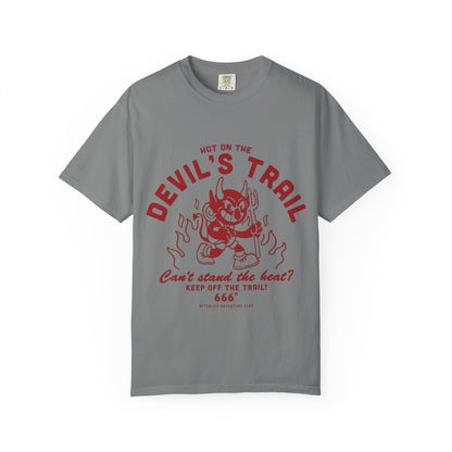 Devil's Trail Graphic T-Shirt — 'Hot on the Devil's Trail' Vintage Devil Tee