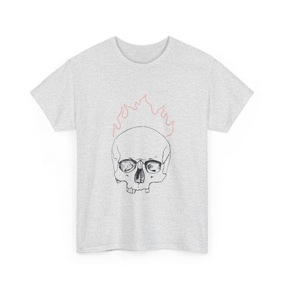 Skull on Fire Cotton Tee