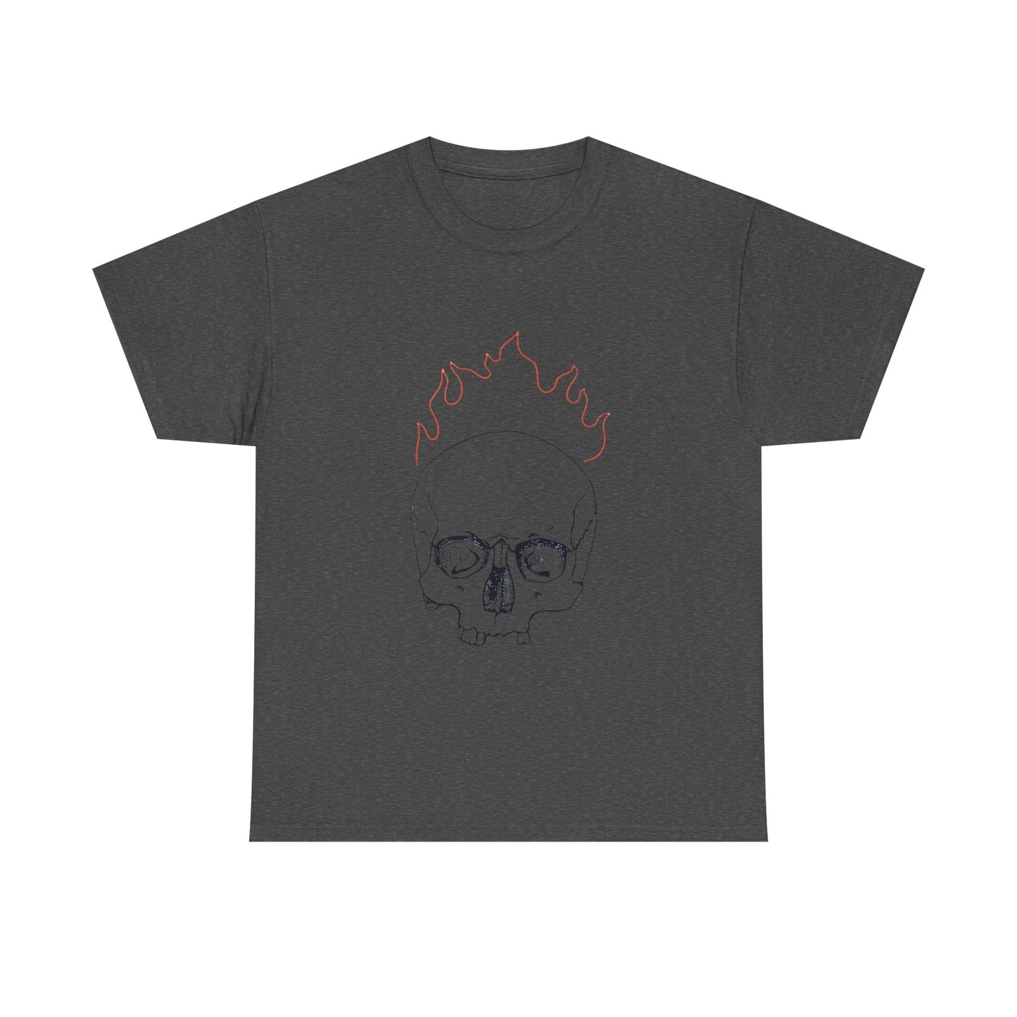 Skull on Fire Cotton Tee