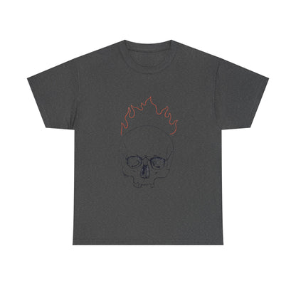 Skull on Fire Cotton Tee