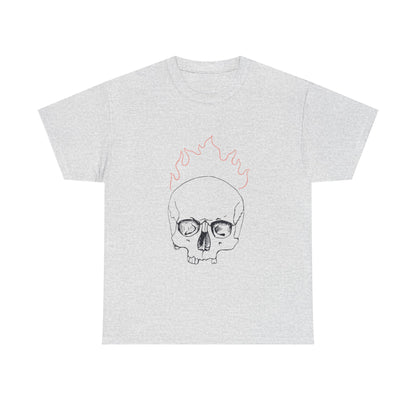 Skull on Fire Cotton Tee